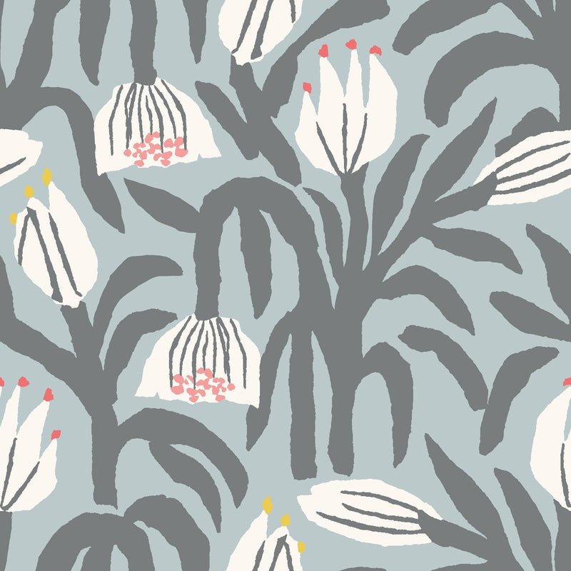 HWA1149W Chunky Flower Summer Shower Wallpaper by Hoopla Walls