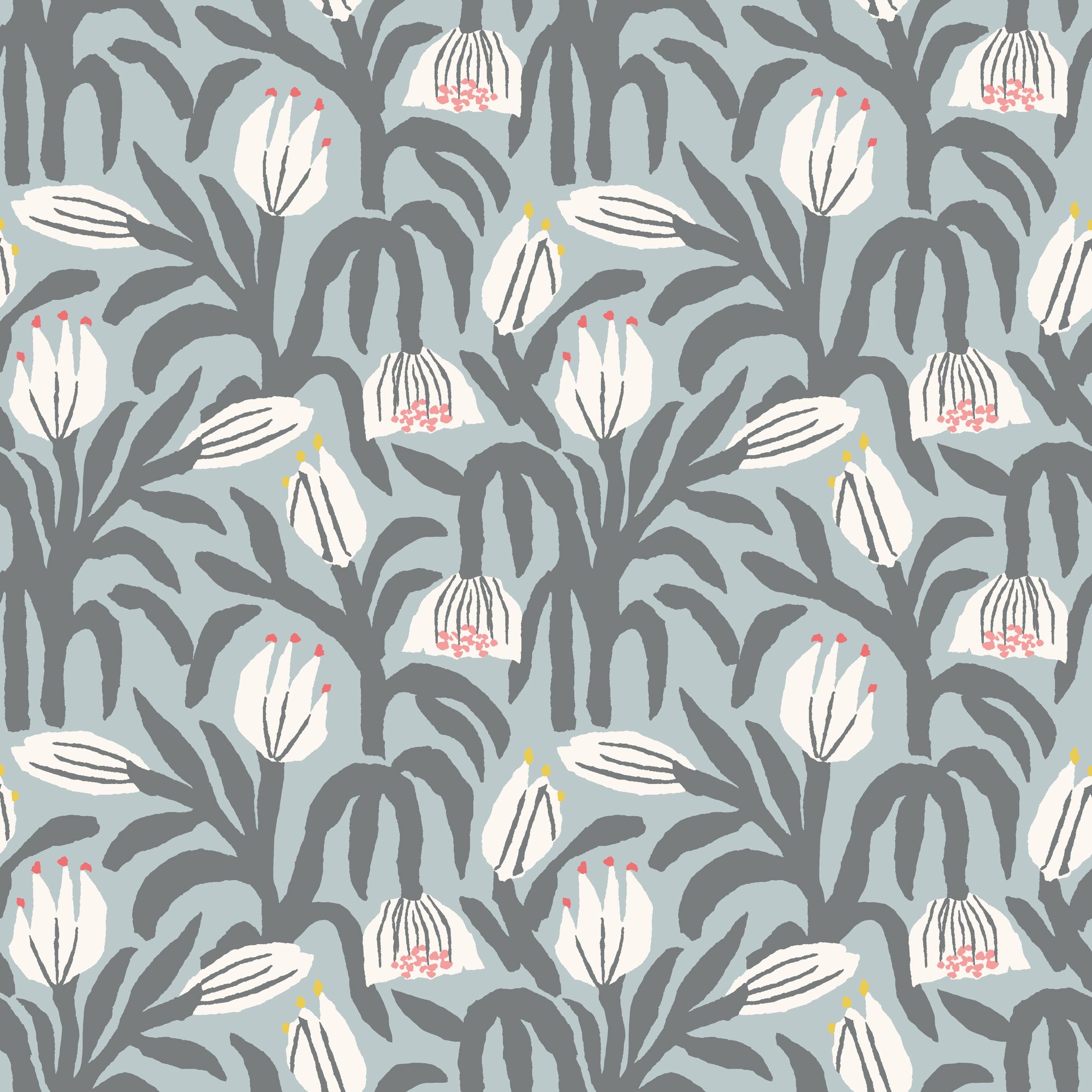 HWA1149W Chunky Flower Summer Shower Wallpaper by Hoopla Walls