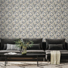 HWA1150W Chunky Flower Black & White Wallpaper by Hoopla Walls
