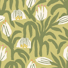 HWA1153W Chunky Flower Olive Green Wallpaper by Hoopla Walls