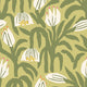 Chunky Flower Olive Green Geo Wallpaper by Hoopla Walls