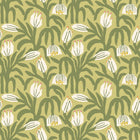 HWA1153W Chunky Flower Olive Green Wallpaper by Hoopla Walls