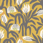 HWA1154W Chunky Flower Mustard Wallpaper by Hoopla Walls