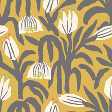 HWA1154W Chunky Flower Mustard Wallpaper by Hoopla Walls