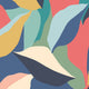 Leafy Patchwork Navy Twist Geo Wallpaper by Hoopla Walls