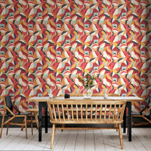 HWA1157W Leafy Patchwork Spice Mix Wallpaper by Hoopla Walls