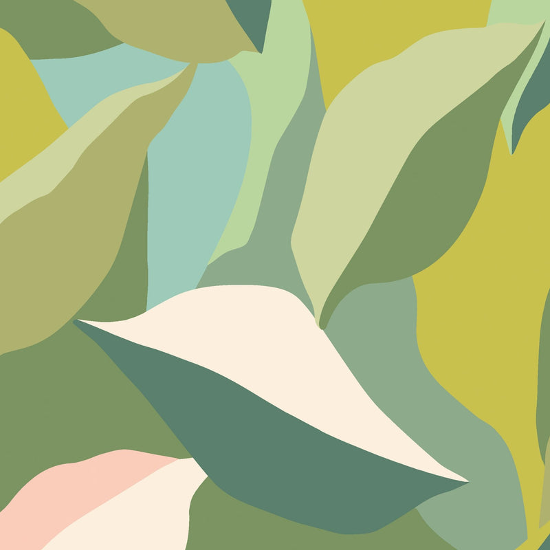 HWA1159W Leafy Patchwork Forest Green Wallpaper by Hoopla Walls