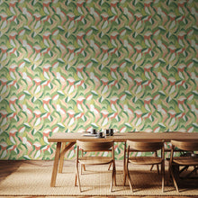HWA1160W Leafy Patchwork Olive & Blush Wallpaper by Hoopla Walls