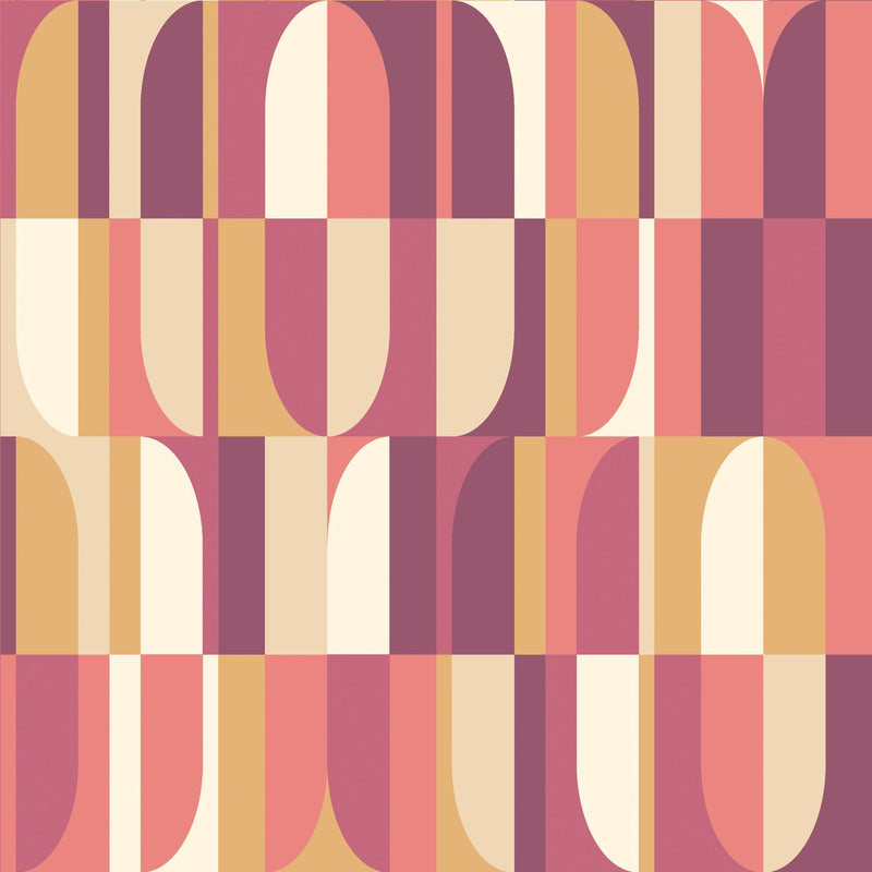 HWA1162W Building Blocks Plum & Gold Wallpaper by Hoopla Walls