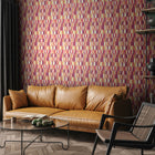HWA1162W Building Blocks Plum & Gold Wallpaper by Hoopla Walls