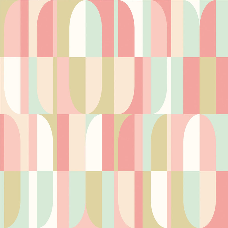 HWA1163W Building Blocks Coral Mix Wallpaper by Hoopla Walls