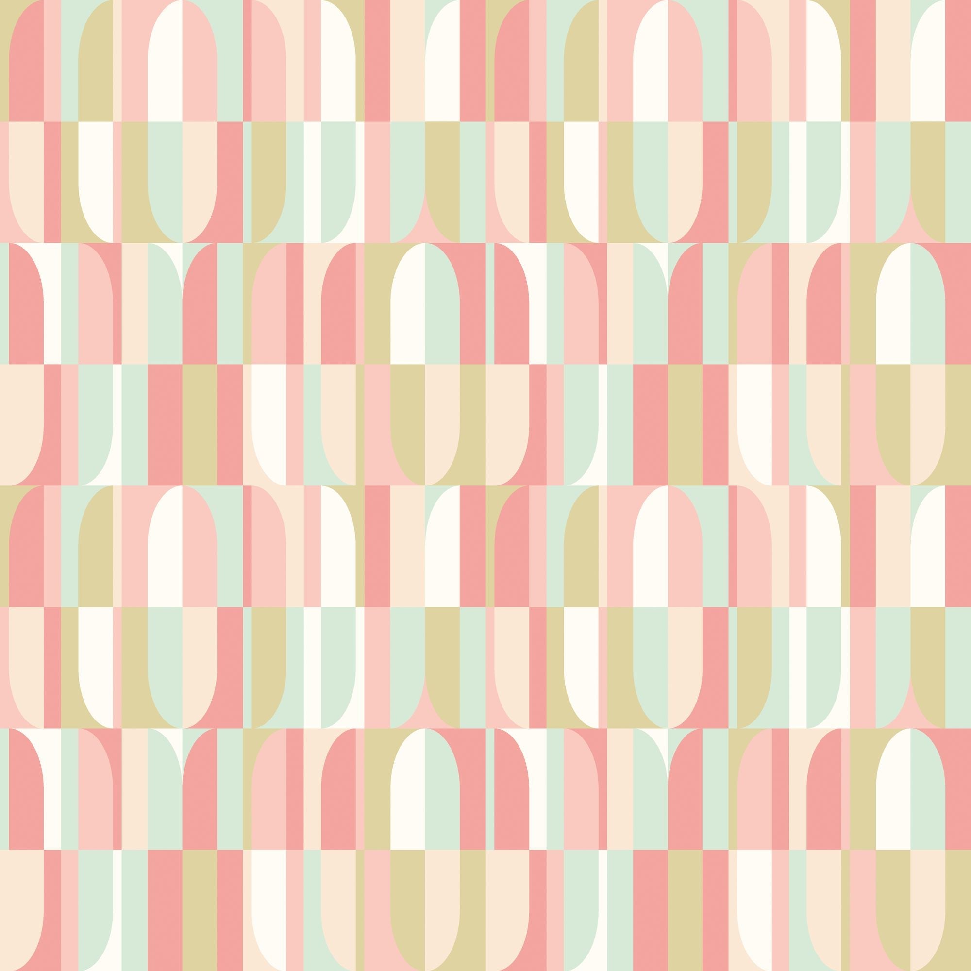 HWA1163W Building Blocks Coral Mix Wallpaper by Hoopla Walls