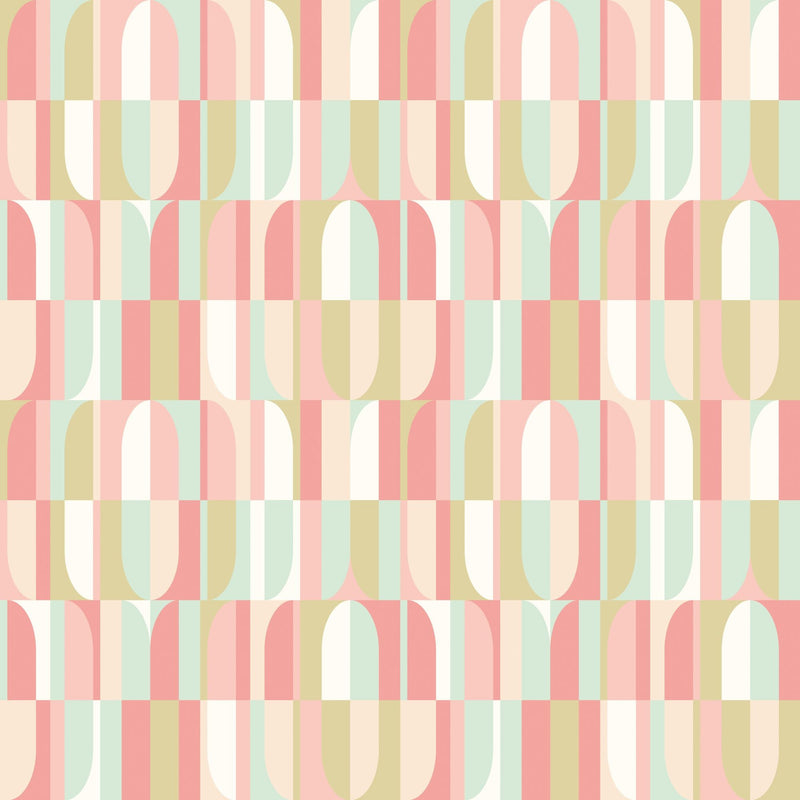 HWA1163W Building Blocks Coral Mix Wallpaper by Hoopla Walls