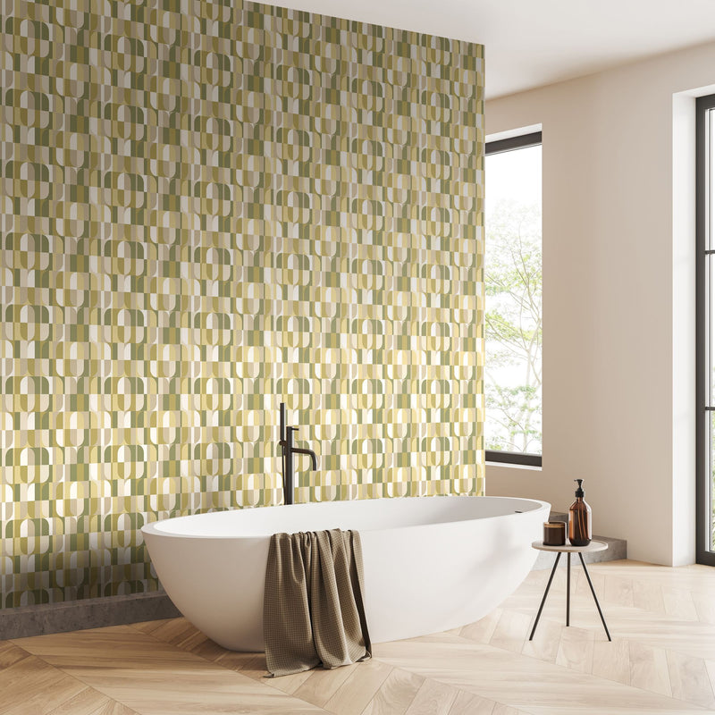 HWA1165W Building Blocks Olive Mix Wallpaper by Hoopla Walls