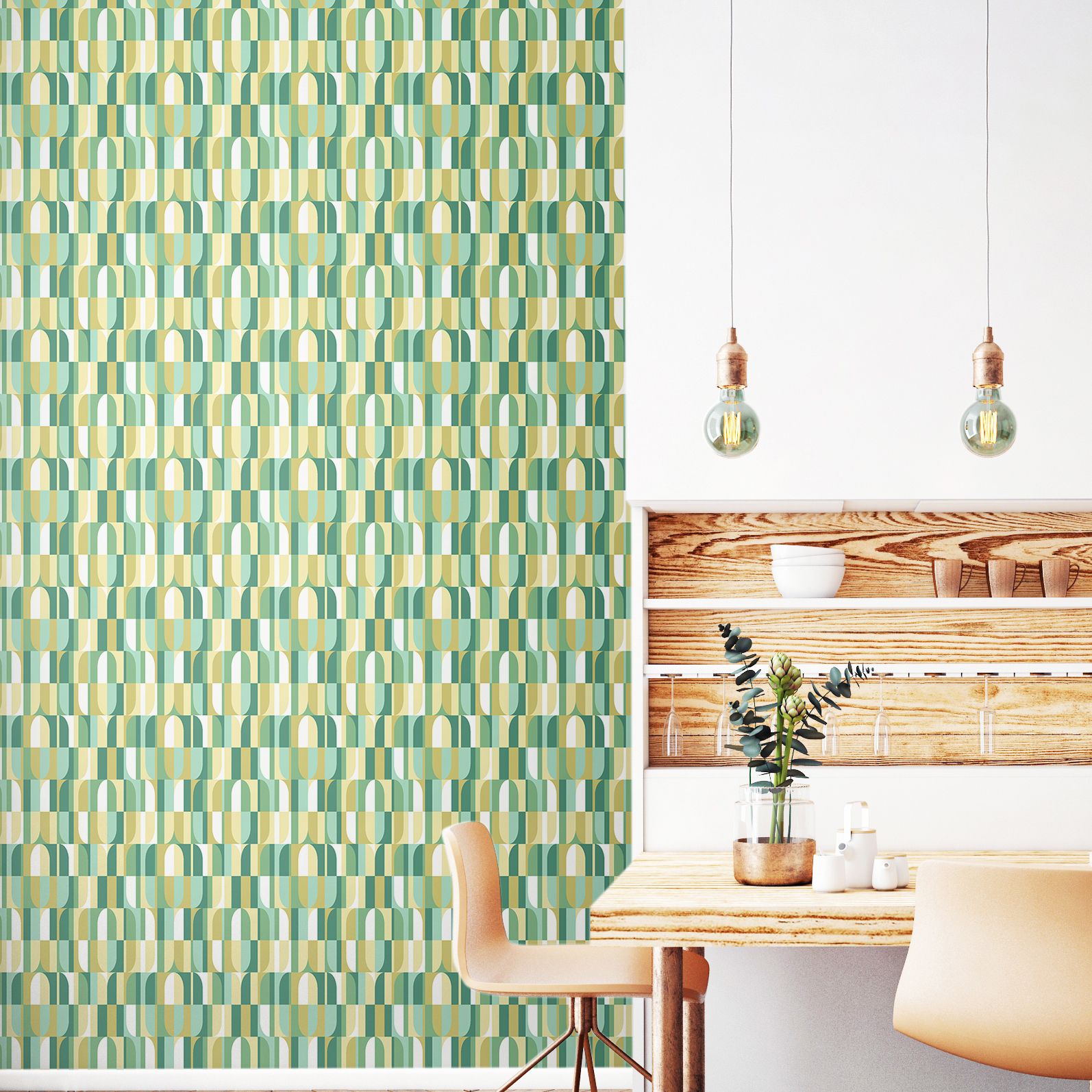 HWA1166W Building Blocks Forest Mix Wallpaper by Hoopla Walls