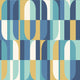 Building Blocks Indigo & Gold Geo Wallpaper by Hoopla Walls