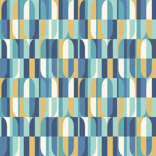 HWA1167W Building Blocks Indigo & Gold Wallpaper by Hoopla Walls