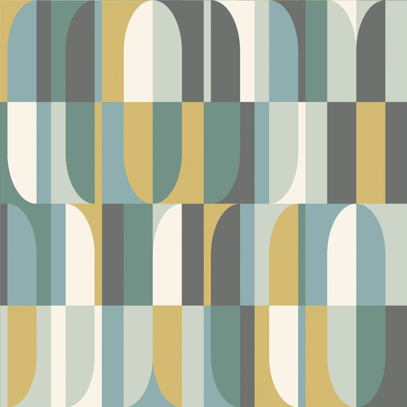 HWA1168W Building Blocks Petrol Mix Wallpaper by Hoopla Walls