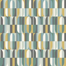 HWA1168W Building Blocks Petrol Mix Wallpaper by Hoopla Walls