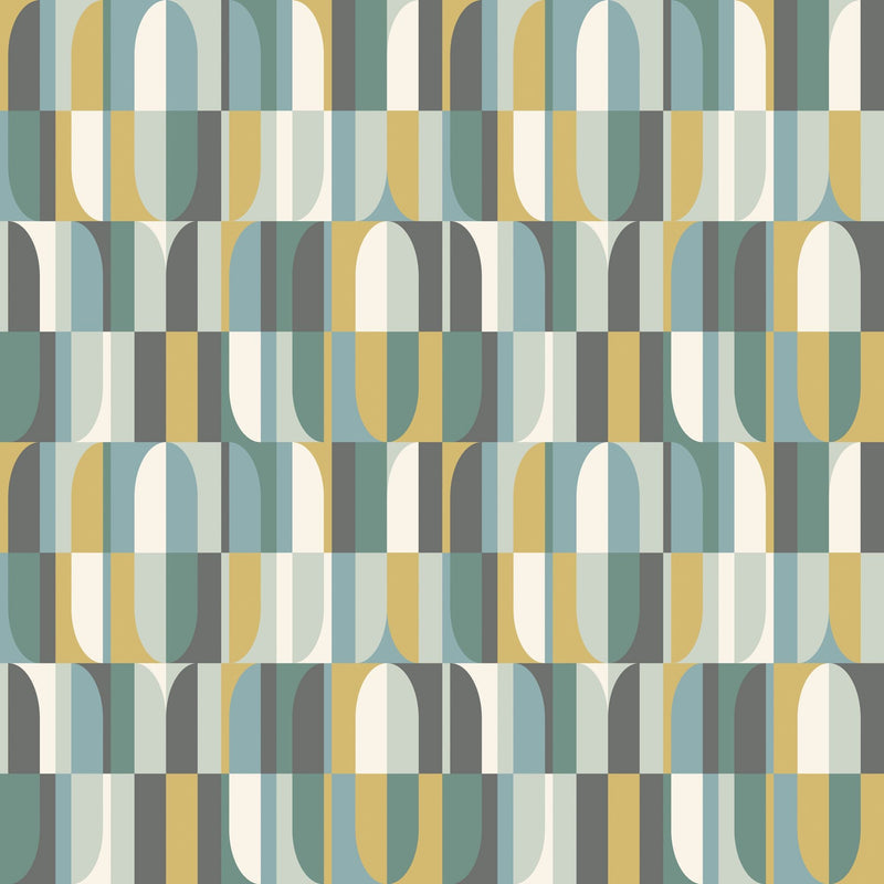 HWA1168W Building Blocks Petrol Mix Wallpaper by Hoopla Walls