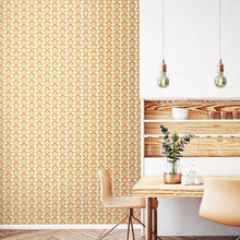 HWA1169W Retro Flower Apricot Mix Wallpaper by Hoopla Walls