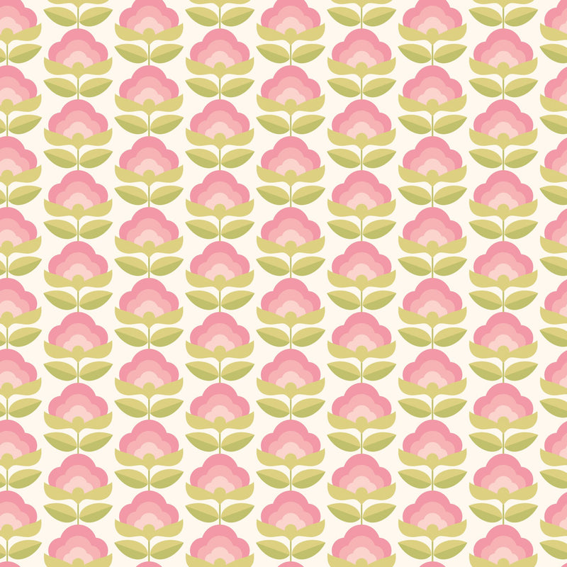 HWA1171W Retro Flower Rose & Apple Wallpaper by Hoopla Walls