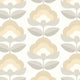 Retro Flower Stone & Dove Geo Wallpaper by Hoopla Walls