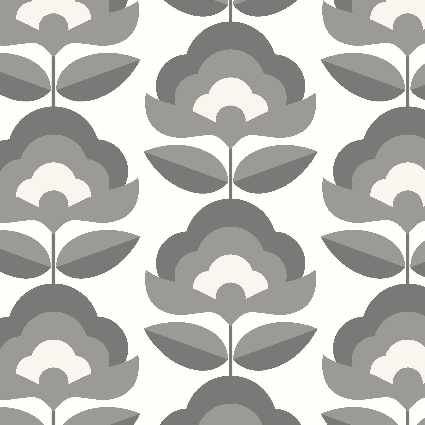 HWA1173W Retro Flower Chalkboard Wallpaper by Hoopla Walls