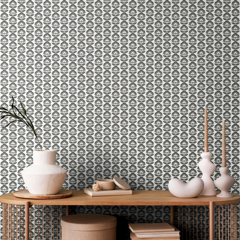 HWA1173W Retro Flower Chalkboard Wallpaper by Hoopla Walls