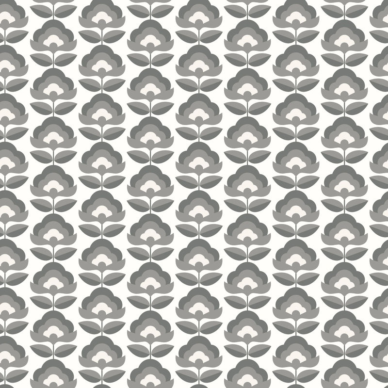 HWA1173W Retro Flower Chalkboard Wallpaper by Hoopla Walls