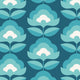 Retro Flower Teal Mix Geo Wallpaper by Hoopla Walls