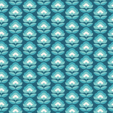 HWA1174W Retro Flower Teal Mix Wallpaper by Hoopla Walls