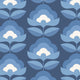 Retro Flower Indigo Mix Geo Wallpaper by Hoopla Walls