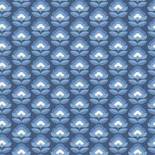 HWA1175W Retro Flower Indigo Mix Wallpaper by Hoopla Walls