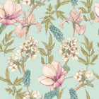 HWA1176W Orchid Bloom Duck Egg & Blush Wallpaper by Hoopla Walls