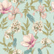 Orchid Bloom Duck Egg & Blush Fleur Wallpaper by Hoopla Walls