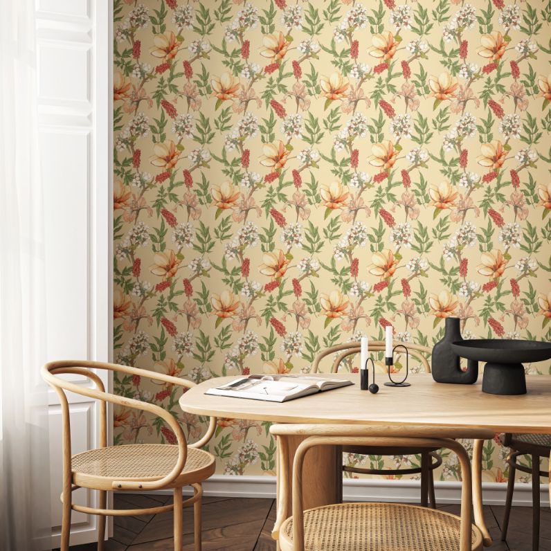 HWA1180W Orchid Bloom Amber Wallpaper by Hoopla Walls