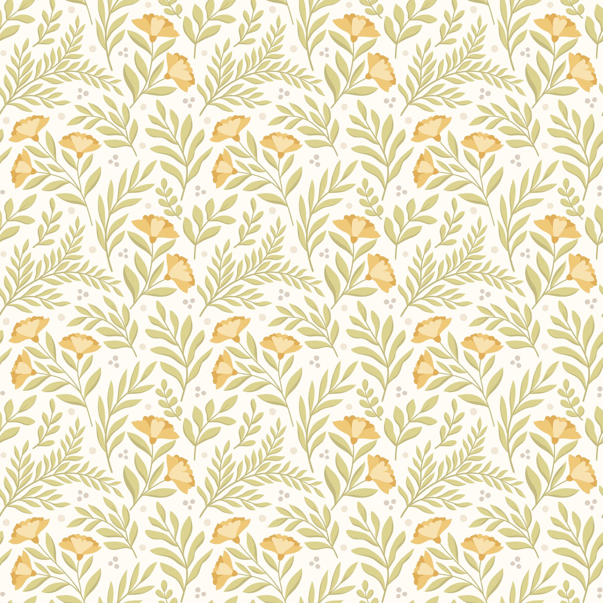 HWA1185W Petite Posy Citrus Sun Wallpaper by Hoopla Walls