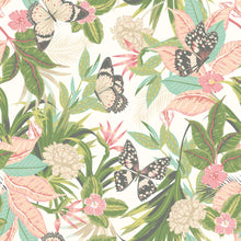 HWA1189W Paradise French Rose Wallpaper by Hoopla Walls