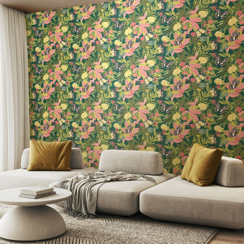 HWA1193W Paradise Forest Mix Wallpaper by Hoopla Walls