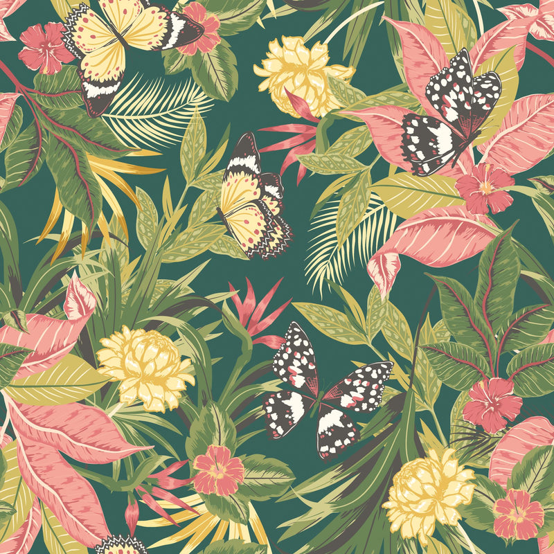HWA1193W Paradise Forest Mix Wallpaper by Hoopla Walls