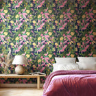 HWA1195W Paradise Indigo & Pink Wallpaper by Hoopla Walls