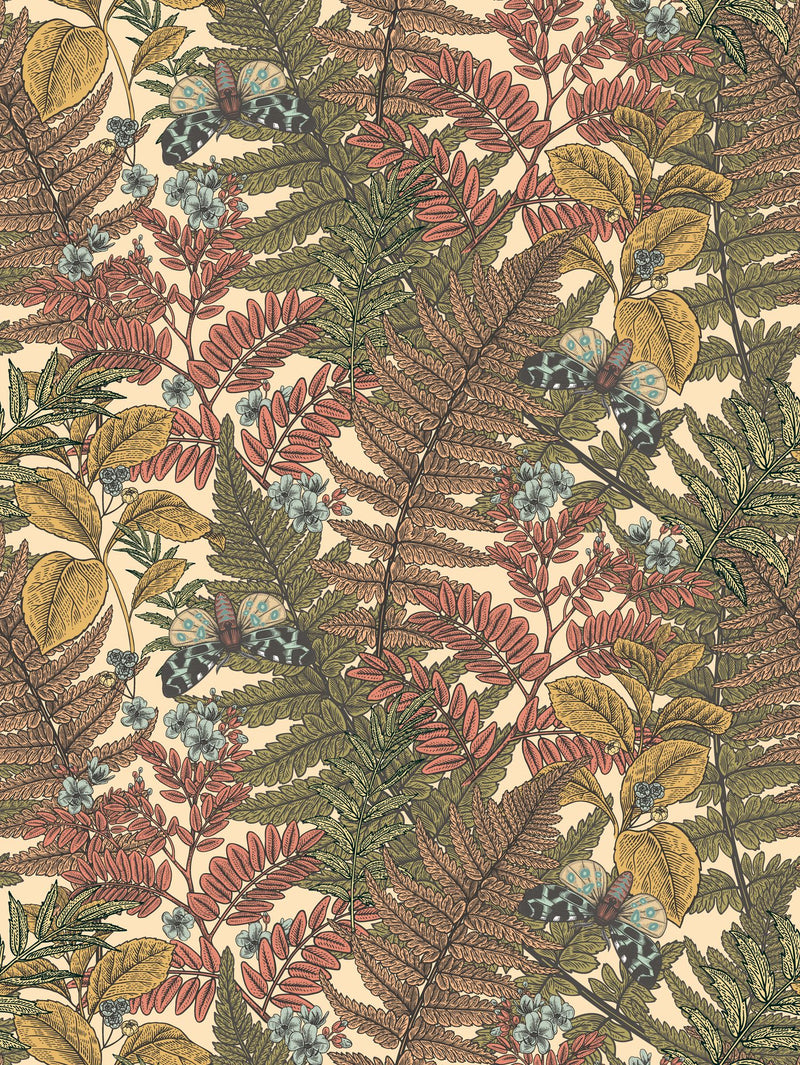 HWA1197W Wild Ferns Warm Spice Wallpaper by Hoopla Walls
