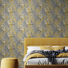 HWA1199W Wild Ferns Mustard Wallpaper by Hoopla Walls