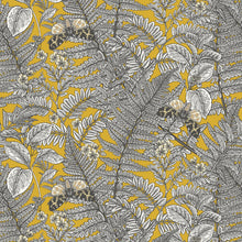 HWA1199W Wild Ferns Mustard Wallpaper by Hoopla Walls