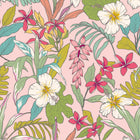 HWA1206W Oasis Pink Mix Wallpaper by Hoopla Walls