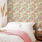 HWA1206W Oasis Pink Mix Wallpaper by Hoopla Walls