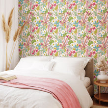 HWA1206W Oasis Pink Mix Wallpaper by Hoopla Walls