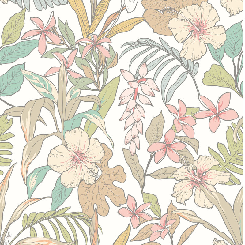 HWA1208W Oasis Chalk & Sand Wallpaper by Hoopla Walls