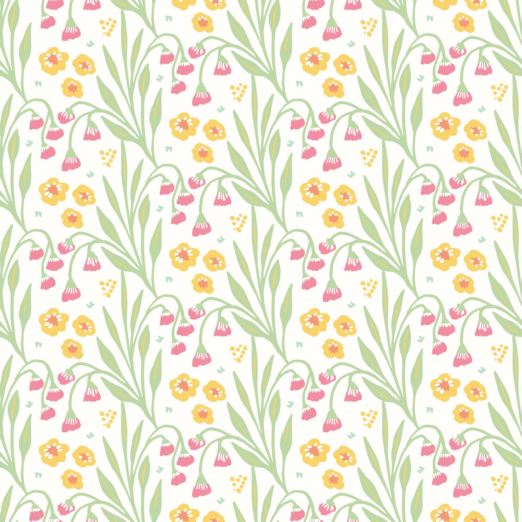 HWA1210W Meadow Stripe Spring Bloom Wallpaper by Hoopla Walls